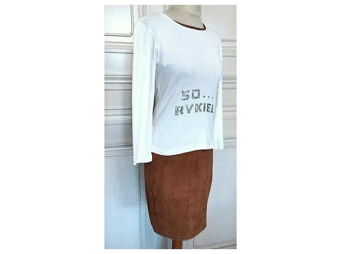 Top de algodón blanco Sonia Rykiel 'So Sonia' con strass - vista 7