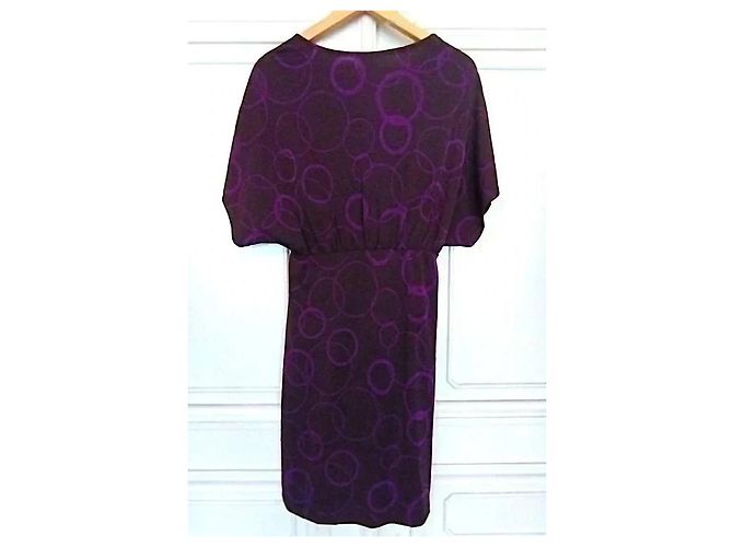 Autre Marque Custo Barcelona Violettes Cocktailkleid mit Muster Pink Lila - Ansicht 12