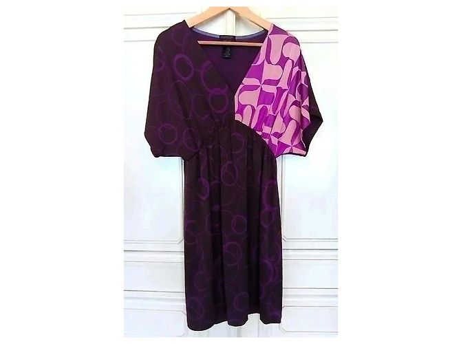 Autre Marque Custo Barcelona Violettes Cocktailkleid mit Muster Pink Lila - Ansicht 13