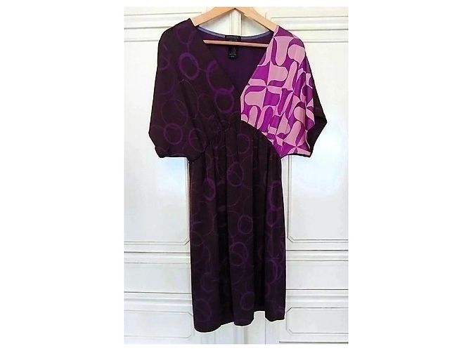 Autre Marque Custo Barcelona Violettes Cocktailkleid mit Muster Pink Lila - Ansicht 15