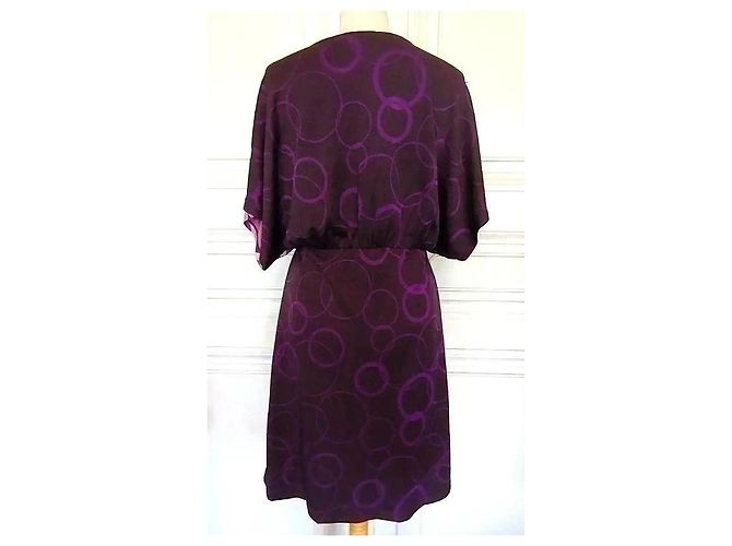 Autre Marque Custo Barcelona Violettes Cocktailkleid mit Muster Pink Lila - Ansicht 4