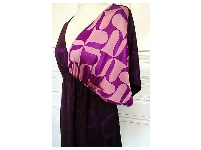 Autre Marque Custo Barcelona Violettes Cocktailkleid mit Muster Pink Lila - Ansicht 7
