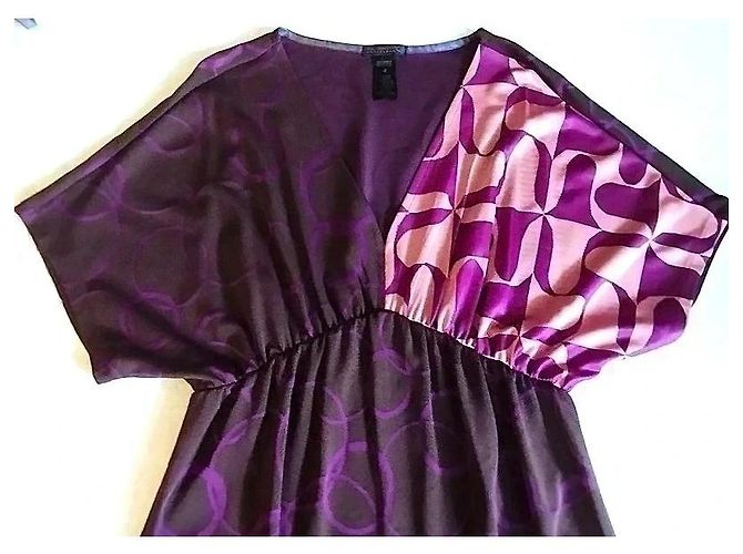 Autre Marque Custo Barcelona Violettes Cocktailkleid mit Muster Pink Lila - Ansicht 8