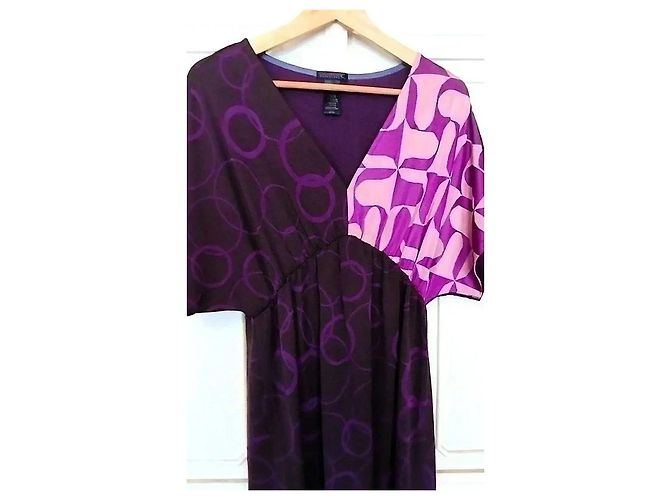 Autre Marque Custo Barcelona Violettes Cocktailkleid mit Muster Pink Lila - Ansicht 9