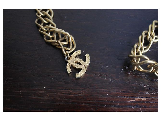 Cinturón de cadena Chanel logo CC dorado - vista 6