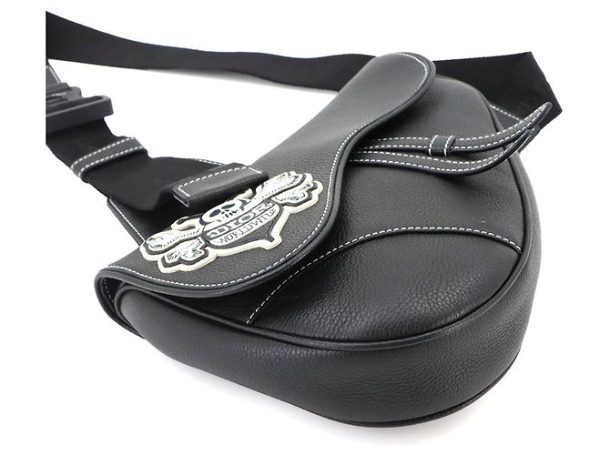 Borsa Saddle Christian Dior x Stussy Nero - vista 4