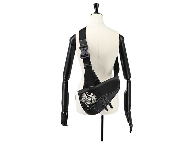 Borsa Saddle Christian Dior x Stussy Nero - vista 9