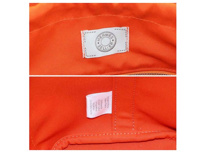 Hermès Hermes Sac De Pansage Groom 2-way Tote Shoulder Handbag Castaño Azul marino - vista 9