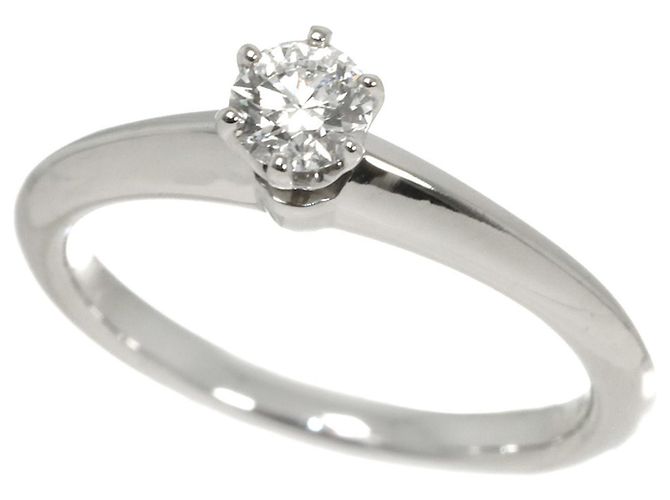 Autre Marque Tiffany & Co. Platin-Solitärring mit Diamant - Ansicht 5