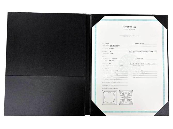 Autre Marque Tiffany & Co. Platin-Ehering mit Diamant im Princess-Schliff - Ansicht 9