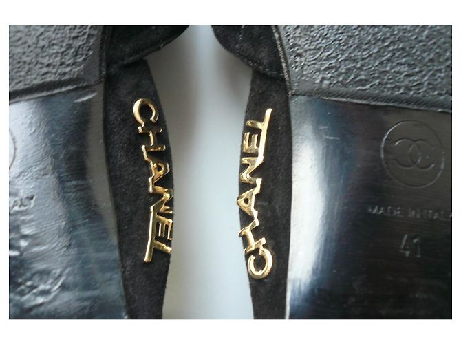 Chanel Sapatilhas Mary Jane Camurça Acolchoada Preto - vista 11