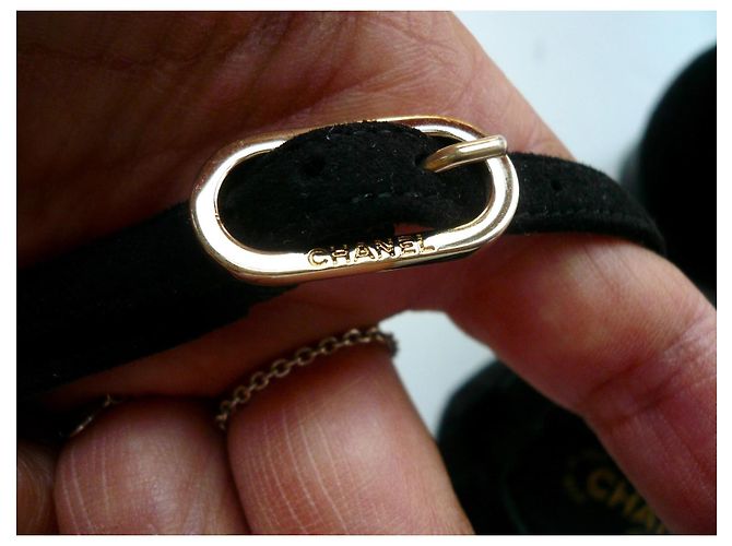 Chanel Sapatilhas Mary Jane Camurça Acolchoada Preto - vista 7
