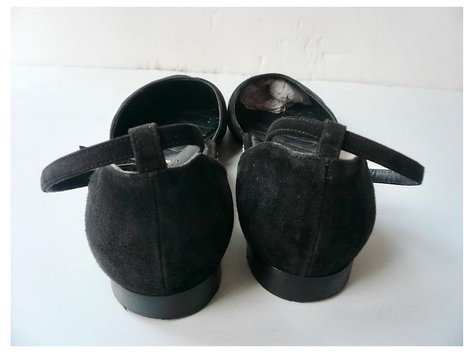 Chanel Sapatilhas Mary Jane Camurça Acolchoada Preto - vista 8