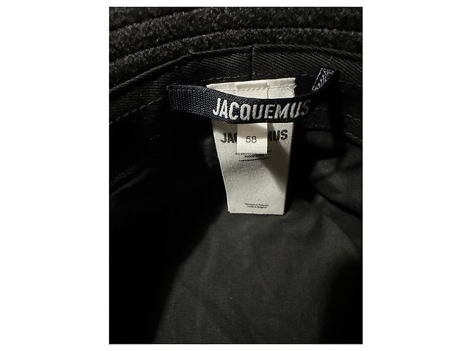 Jacquemus Cachemiro Bucket Hat aus grauer Wolle - Ansicht 3