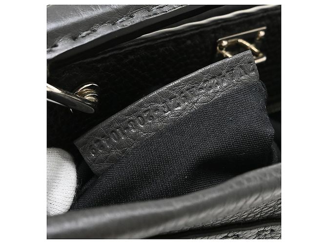 Fendi Peekaboo Fit em couro com couro gofrado Zucca Regular Preto - vista 5