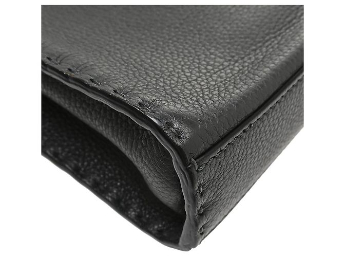 Fendi Peekaboo Fit em couro com couro gofrado Zucca Regular Preto - vista 6