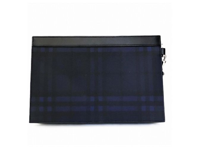 Clutch Burberry in pelle di vitello Blu navy - vista 2