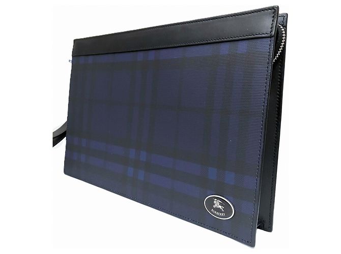 Clutch Burberry in pelle di vitello Blu navy - vista 9