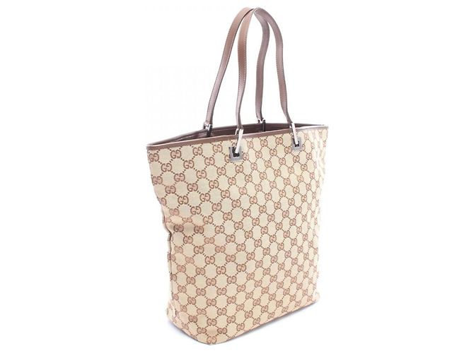 Borsa Tote Gucci GG Canvas Marrone Beige - vista 2