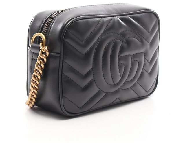 Borsa Mini Gucci GG Marmont Matelassé Nero - vista 2