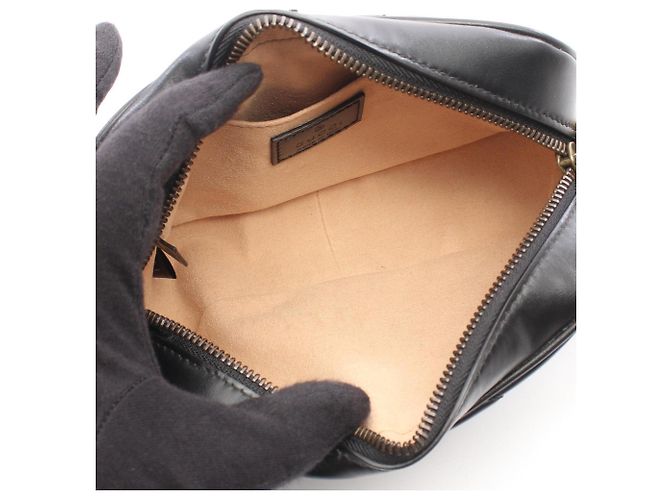 Borsa Mini Gucci GG Marmont Matelassé Nero - vista 3