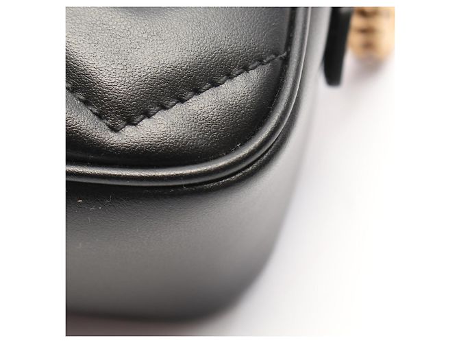 Borsa Mini Gucci GG Marmont Matelassé Nero - vista 6