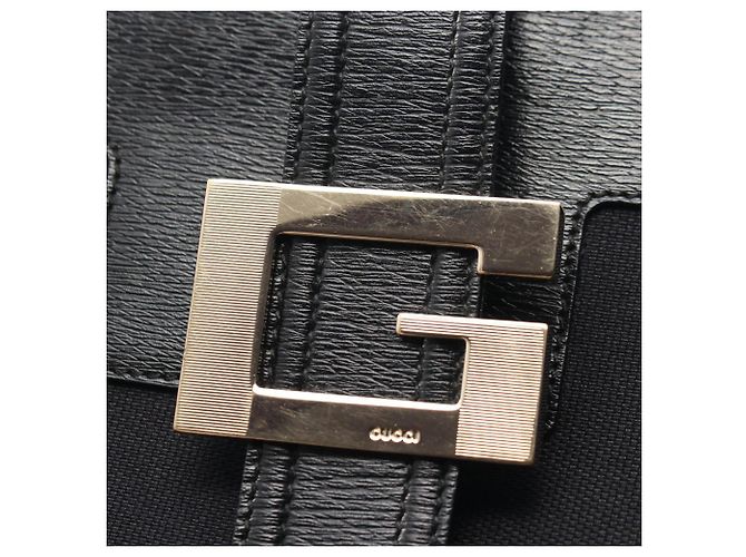 Borsa Gucci G-logo nera in pelle e tela Nero - vista 10
