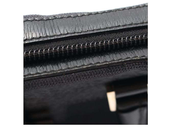 Borsa Gucci G-logo nera in pelle e tela Nero - vista 11