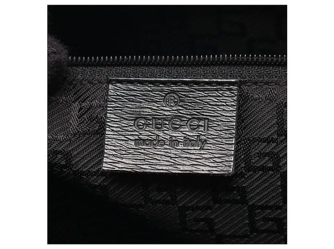 Borsa Gucci G-logo nera in pelle e tela Nero - vista 4