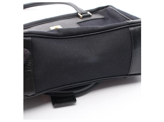 Borsa Gucci G-logo nera in pelle e tela Nero - vista 7