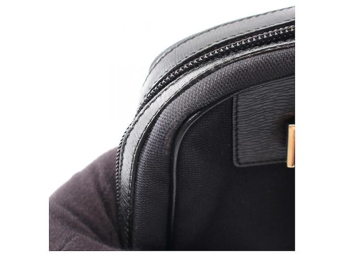 Borsa Gucci G-logo nera in pelle e tela Nero - vista 8