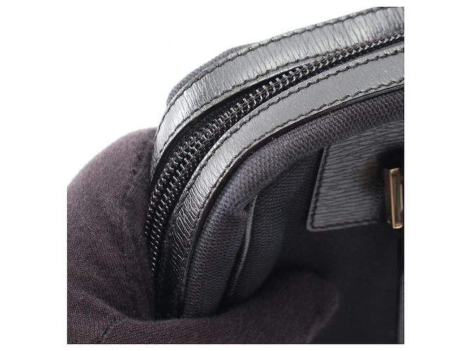 Borsa Gucci G-logo nera in pelle e tela Nero - vista 9
