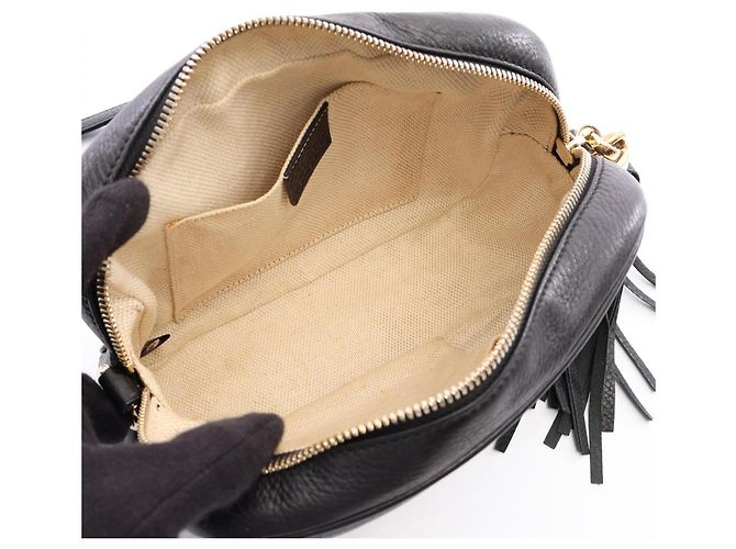 Borsa Gucci Soho Disco in pelle nera Nero - vista 3