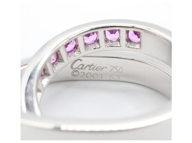 Anello Cartier Zaffiro Rosa Paris Argento - vista 4
