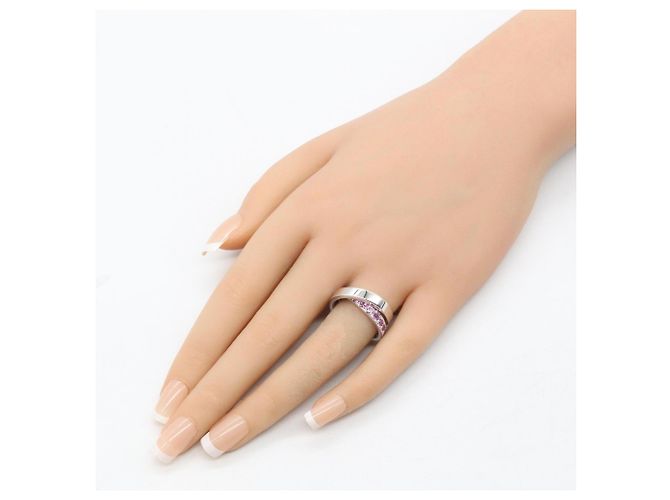 Anello Cartier Zaffiro Rosa Paris Argento - vista 8
