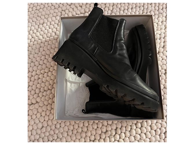 Autre Marque Botines XSA Alexandra en cuero negro - vista 3
