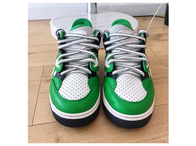Sneakers Gucci Basket Demetra Verde Bianco Nero - vista 3