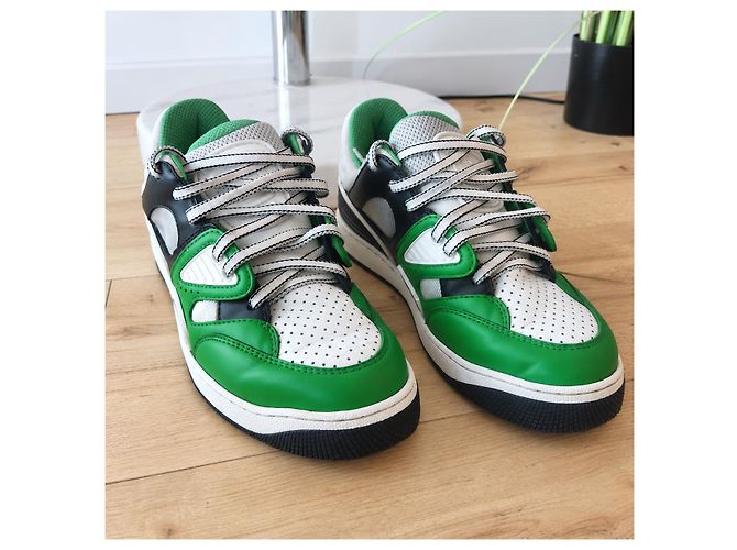 Sneakers Gucci Basket Demetra Verde Bianco Nero - vista 4