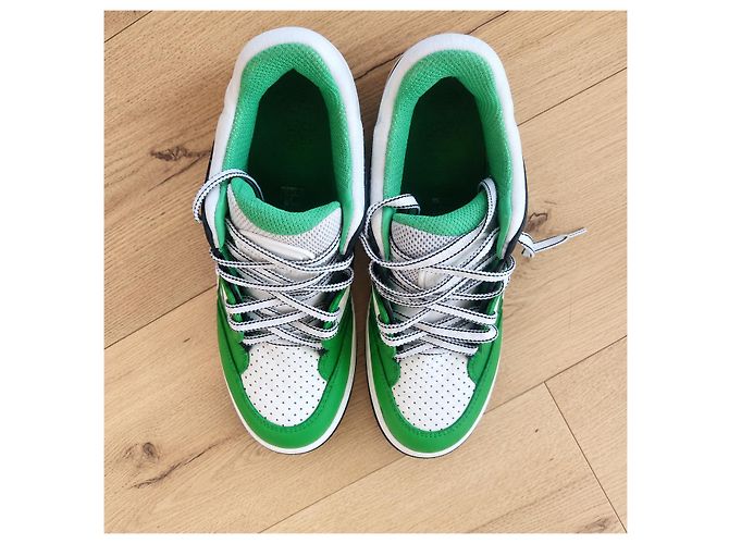 Sneakers Gucci Basket Demetra Verde Bianco Nero - vista 5