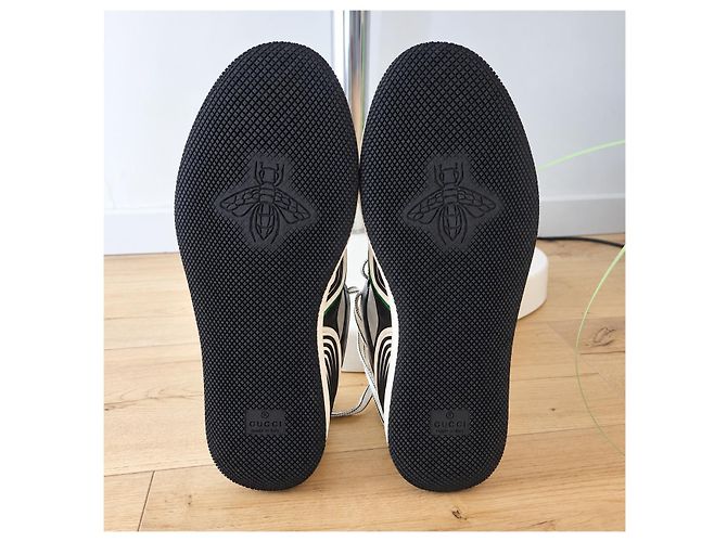Sneakers Gucci Basket Demetra Verde Bianco Nero - vista 7