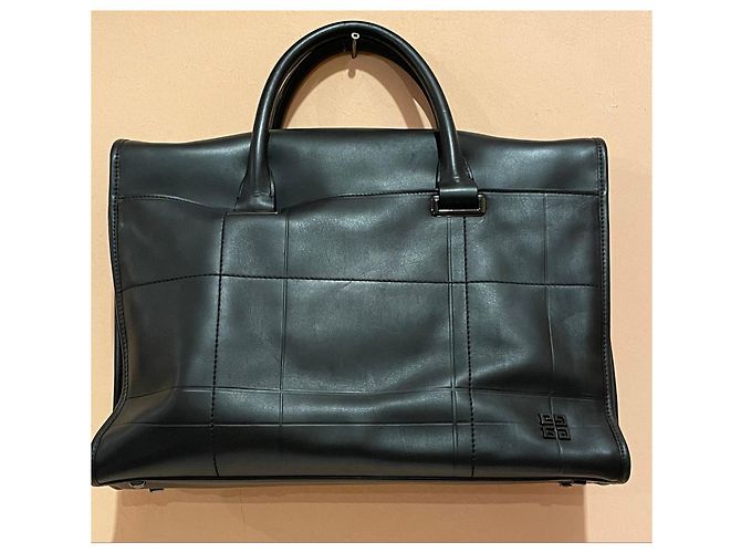 Givenchy Black Leather Grid Top Handle Bag - view 3