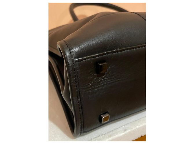Givenchy Black Leather Grid Top Handle Bag - view 7
