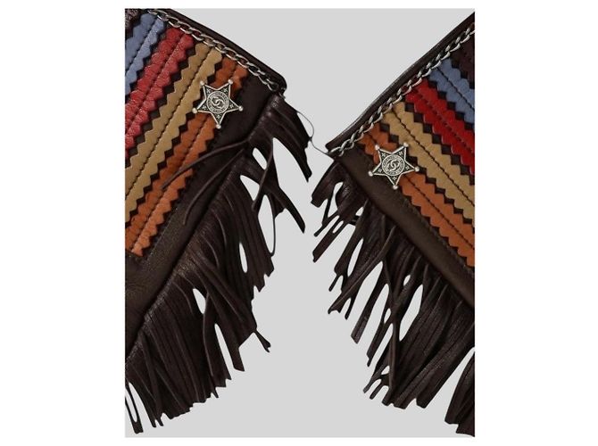 Guanti senza dita Chanel Paris Dallas 14A multicolore Marrone - vista 10