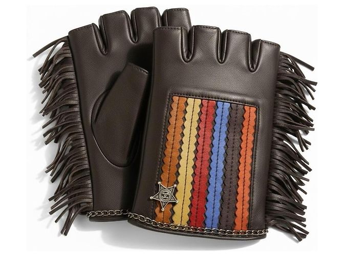 Guanti senza dita Chanel Paris Dallas 14A multicolore Marrone - vista 2