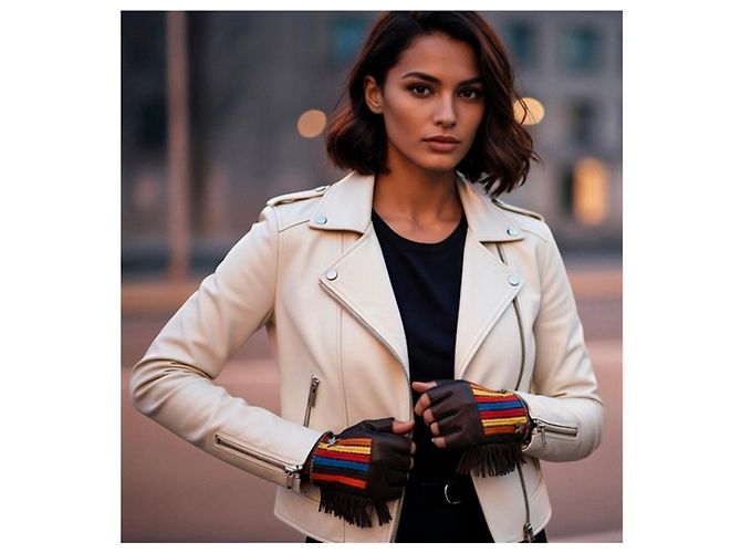 Guanti senza dita Chanel Paris Dallas 14A multicolore Marrone - vista 4