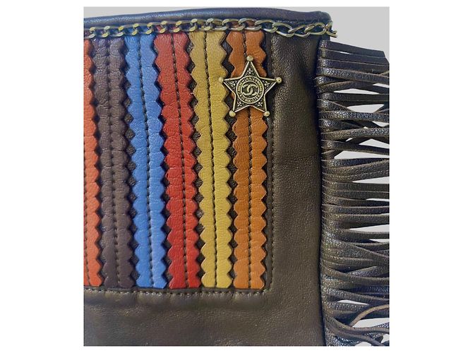 Guanti senza dita Chanel Paris Dallas 14A multicolore Marrone - vista 9