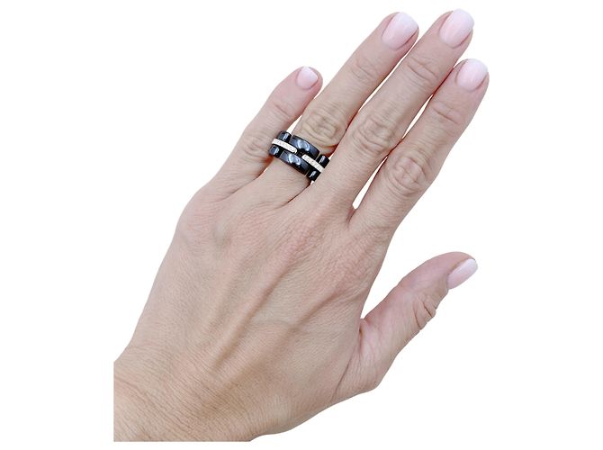 Chanel Ring, "Ultra", Weißgold, schwarze Keramik, Diamanten. - Ansicht 5