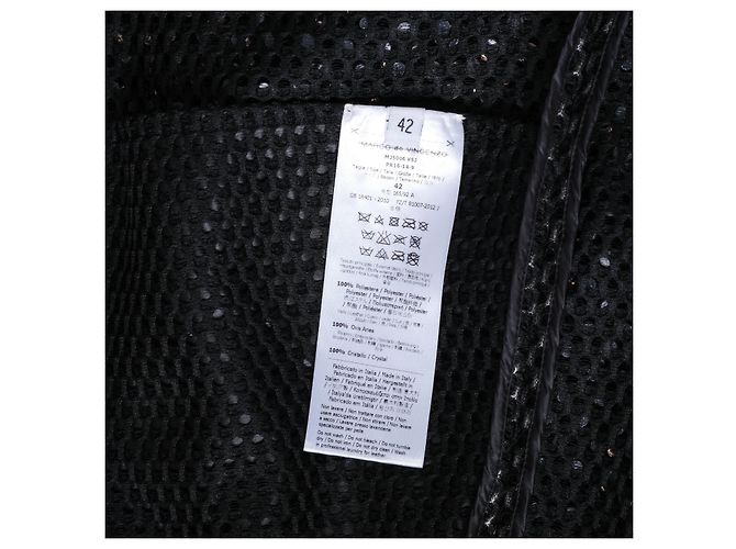 Autre Marque Bomber in mesh nera con cristalli Marco de Vincenzo Nero - vista 10