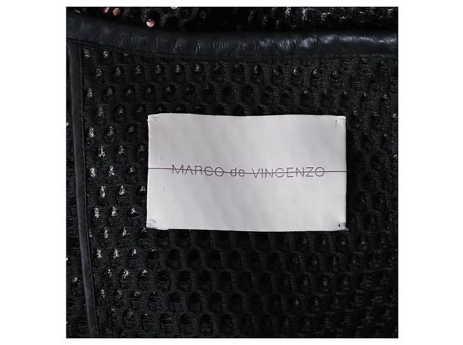Autre Marque Bomber in mesh nera con cristalli Marco de Vincenzo Nero - vista 11