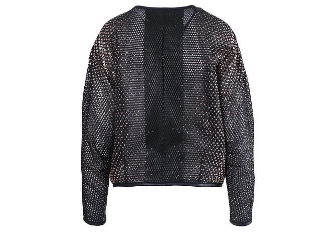 Autre Marque Bomber in mesh nera con cristalli Marco de Vincenzo Nero - vista 3